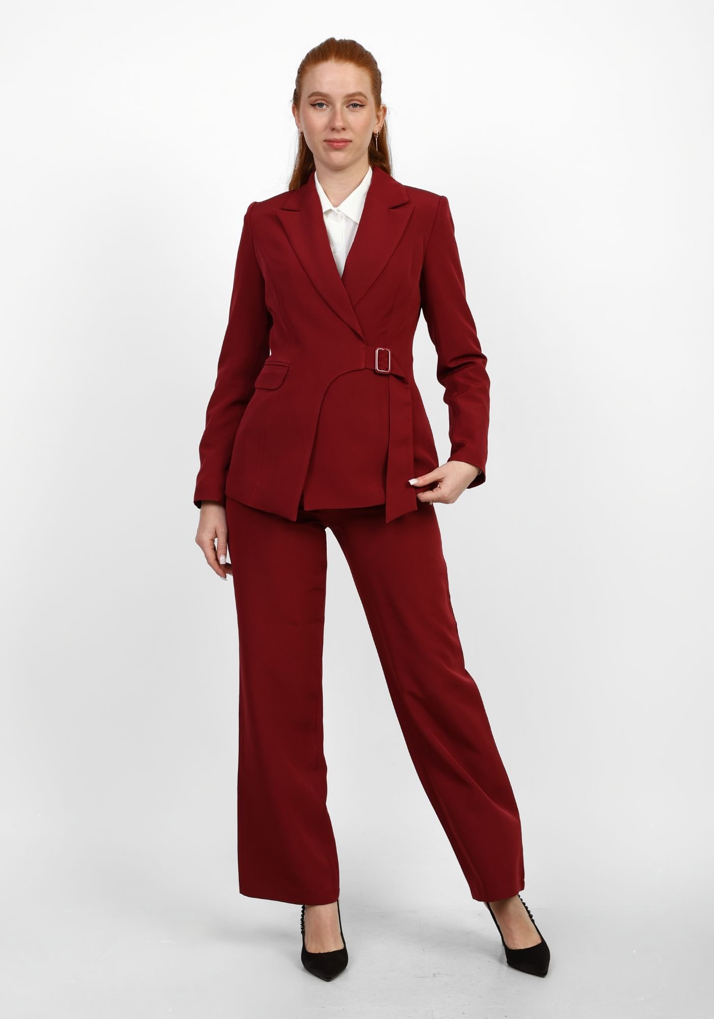 a (23)7797668201451885016. Buckled Belt Suit - Image 1