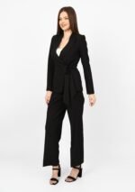 Premium women’s wrap suit with adjustable tie belt and refined waist detail