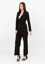 Premium women’s wrap suit with adjustable tie belt and refined waist detail