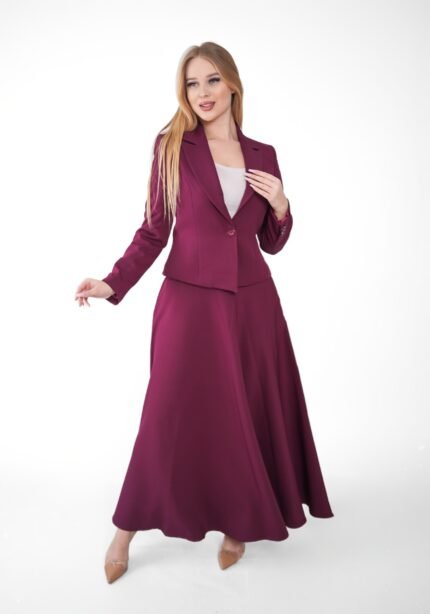 burgandy Skirt Suit