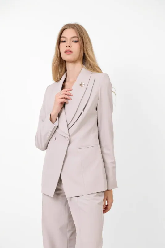 Women’s Silver double-lapel suit set ِ